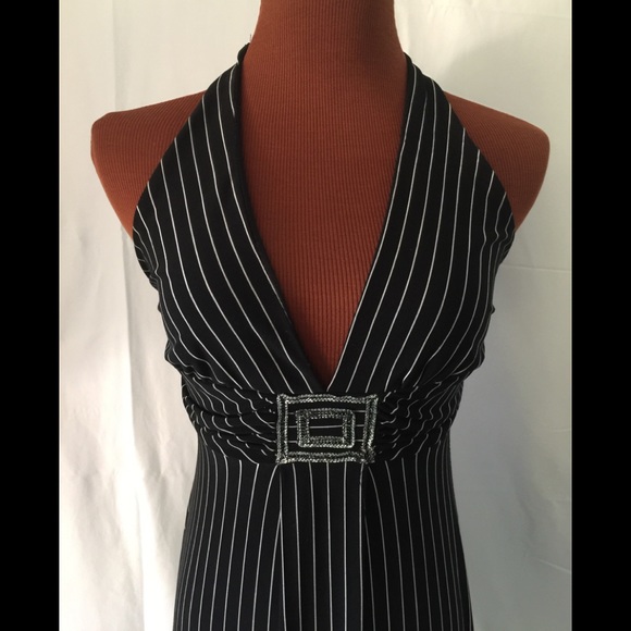 Ayln Paige Sun Dress Blk/Wht Stripe Sz S - Picture 3 of 6